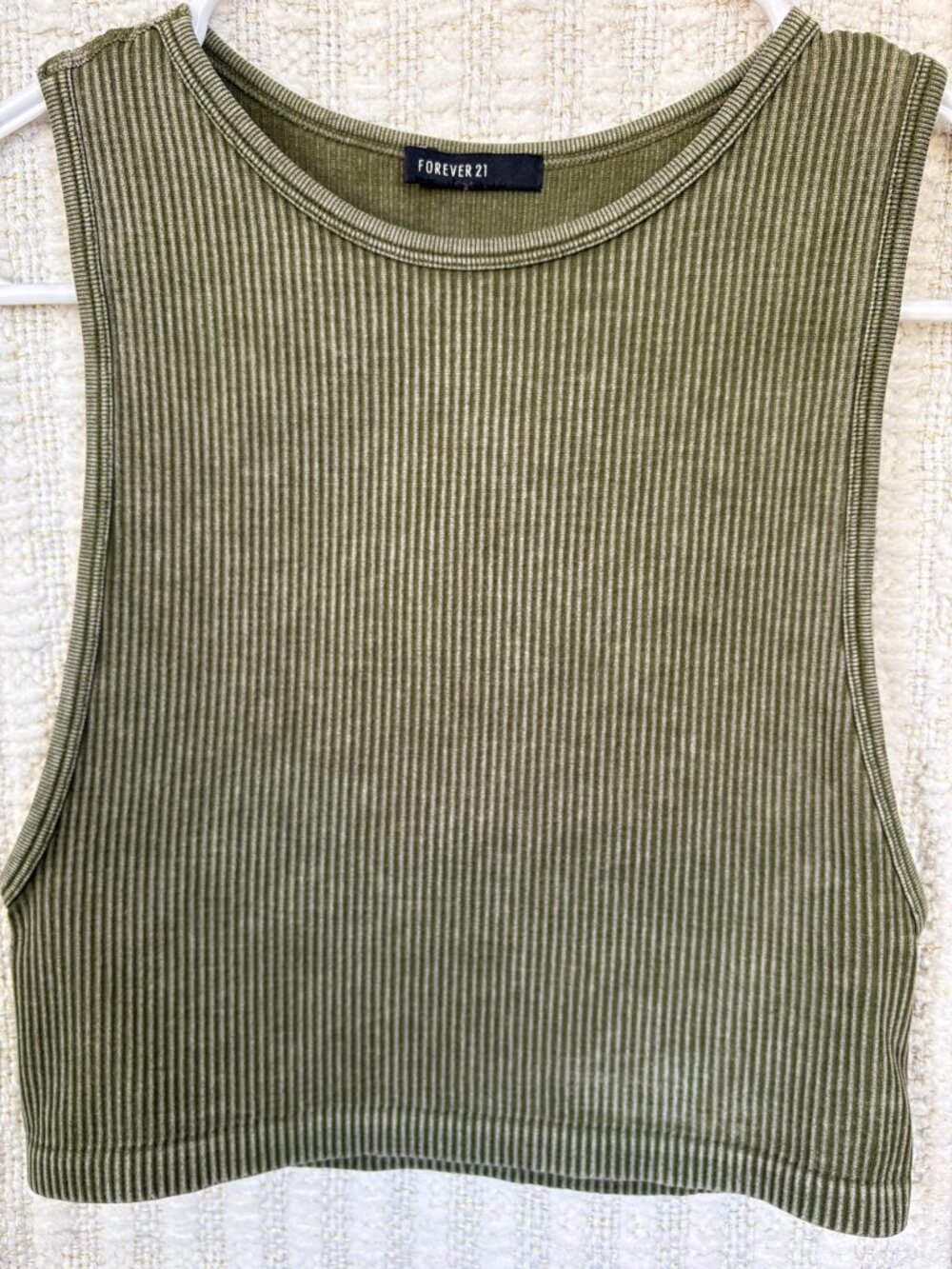 Women's S Ribbed Athletic Cropped Tank Top; Stretchy Sleeveless Muscle-Tee Style